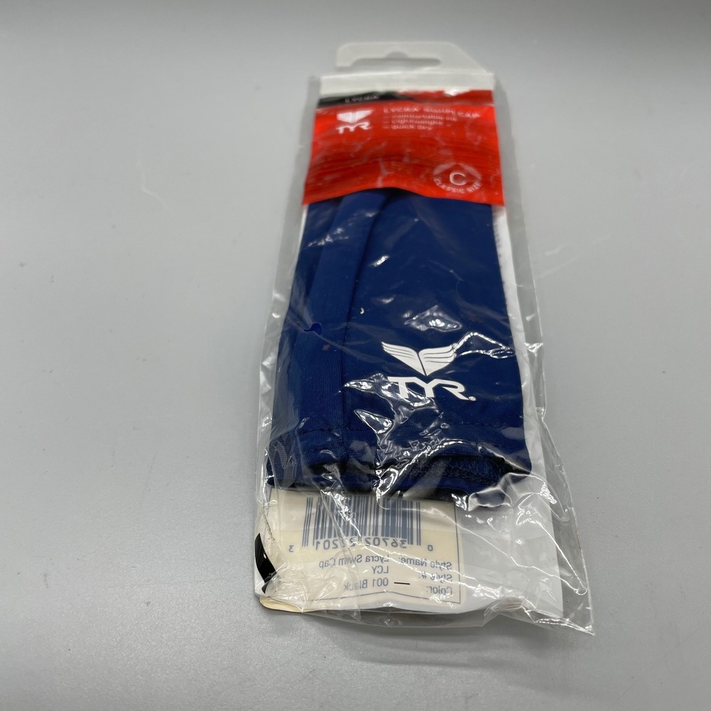 TYR Lycra Swim Cap Navy Blue Classic Size LCY 401 Lightweight Quick Dry